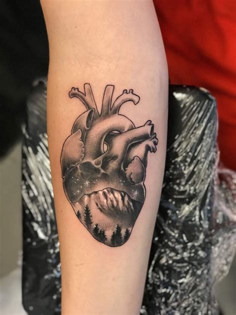 tattoo heart anatomical|realistic heart tattoo outline.